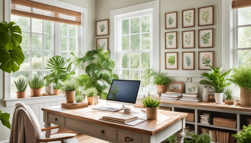Cottagecore greenery with indoor plants
