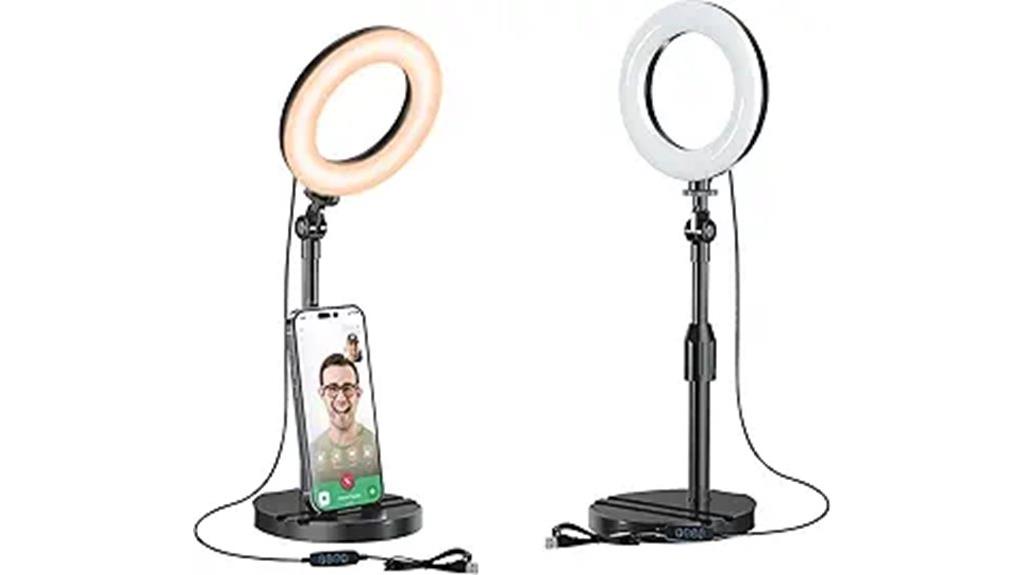 adjustable desk ring light
