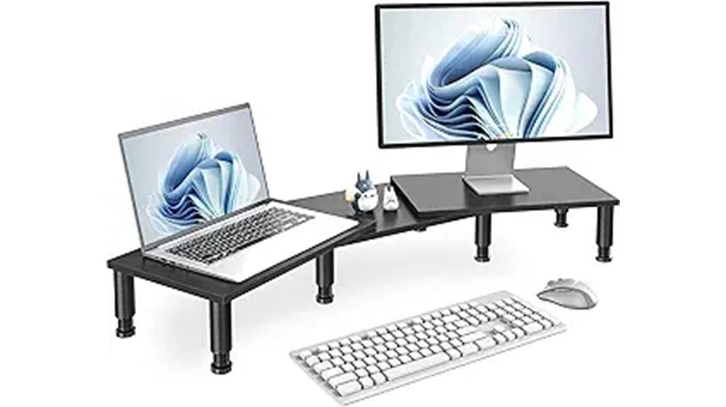 adjustable dual monitor riser