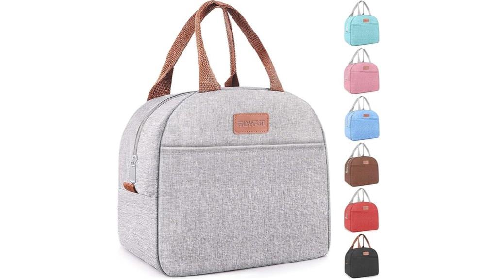 adult grey insulated lunch bag