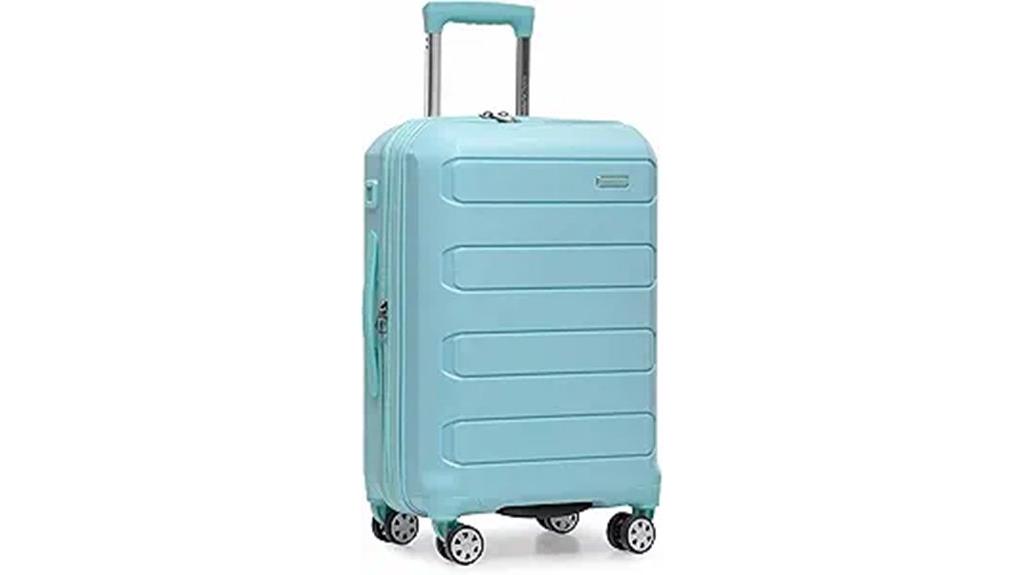 baby blue spinner luggage