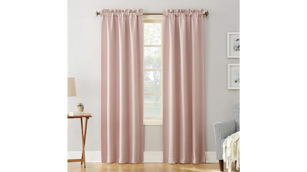 blush pink blackout curtain