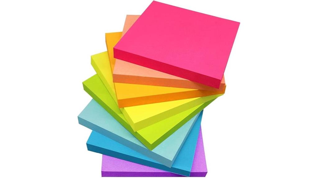 bright color sticky notes