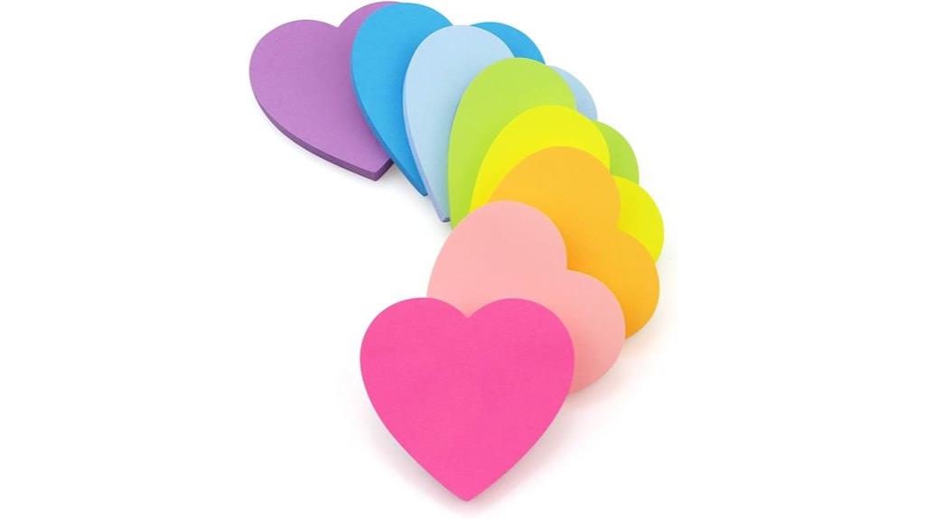 bright heart shape notes