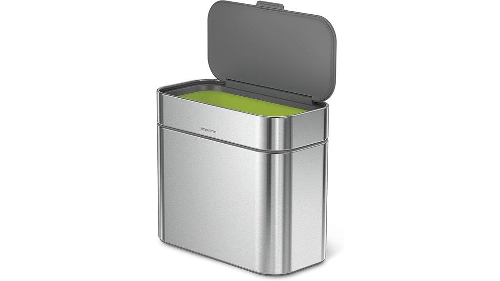 brushed stainless steel compost caddy