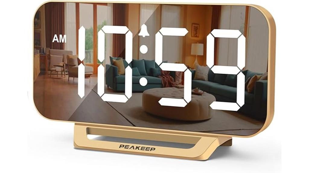 digital mirror bedroom clock