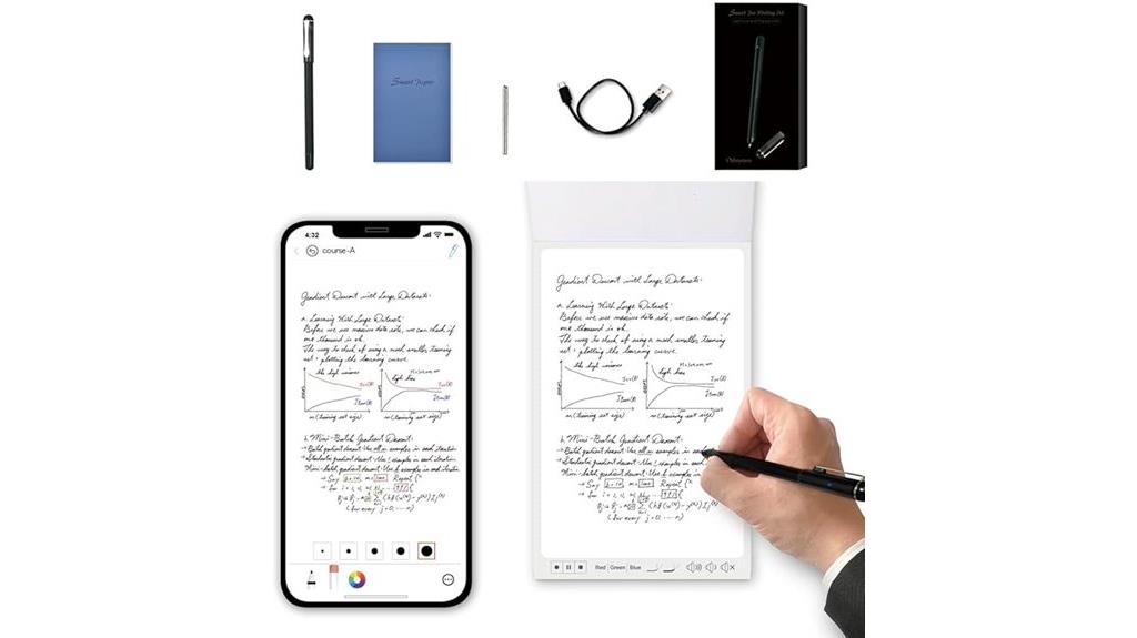 digital notebook and pen