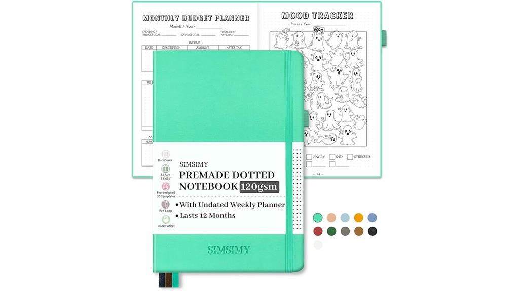 dotted journal with planning