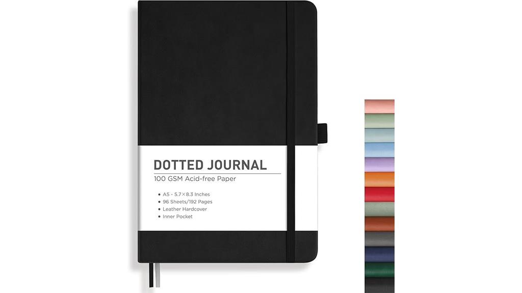 dotted leather hardcover journal