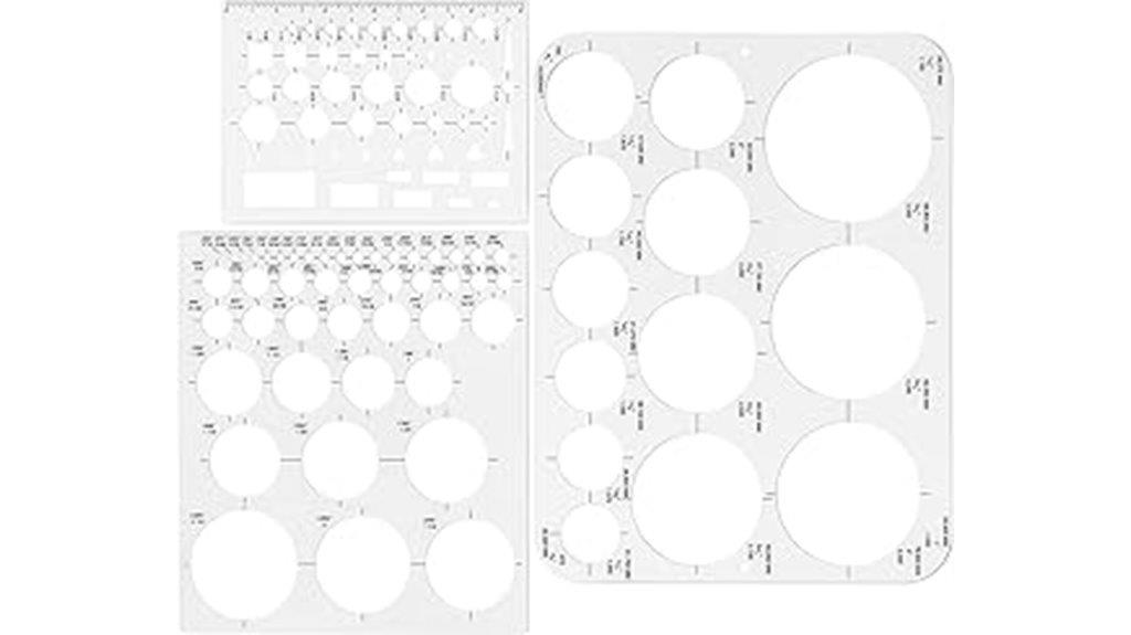 drafting circle templates set