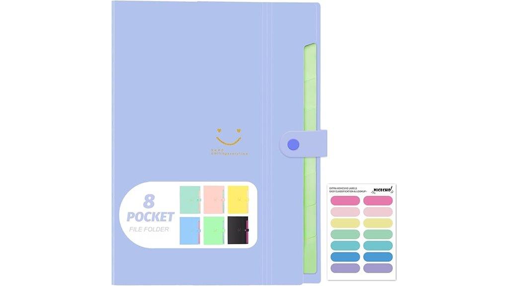 eight pocket expandable file