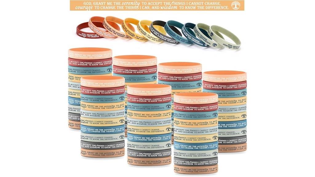 fifty silicone sobriety bracelets