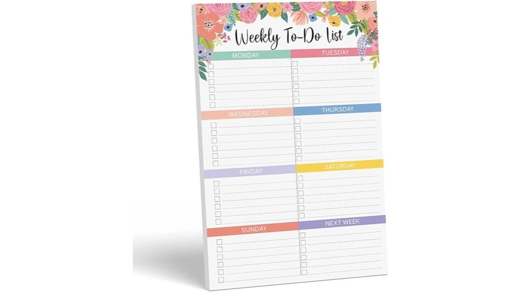 floral themed weekly planner notebook