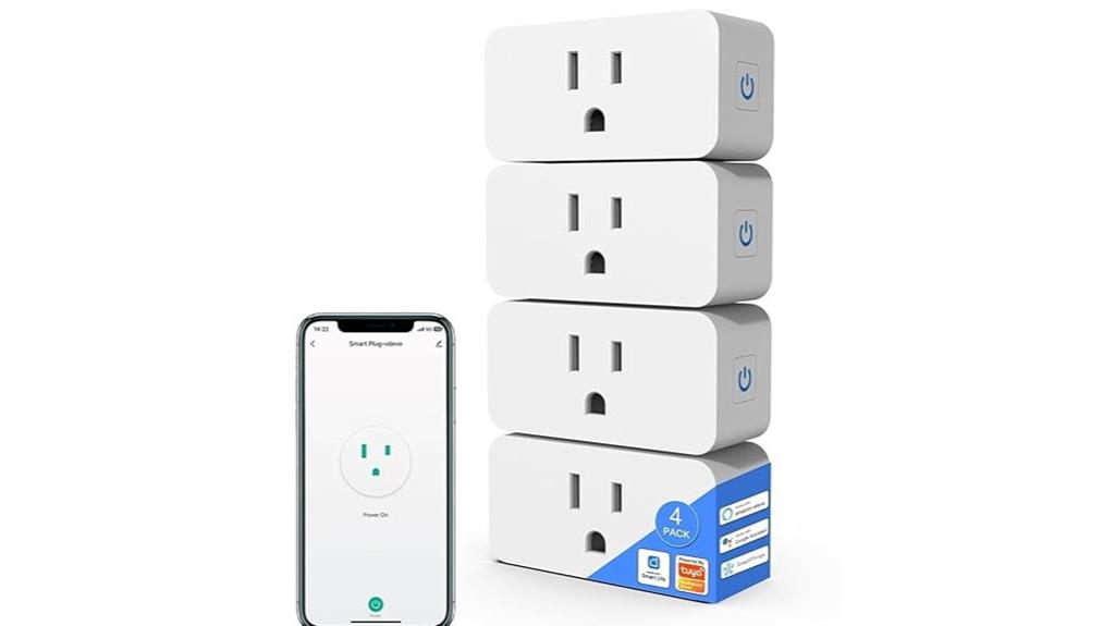 four pack wi fi smart plugs
