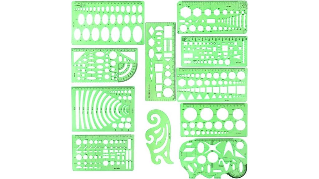 geometric drafting templates set