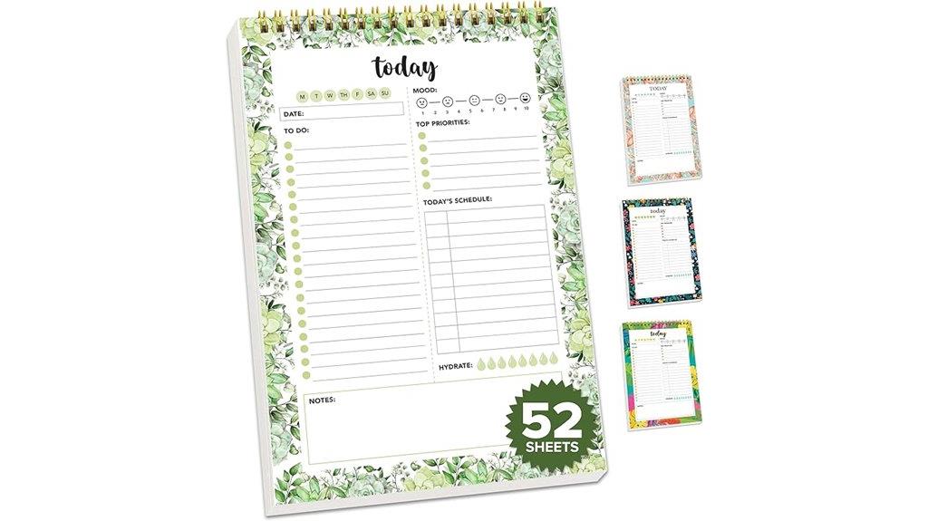 greenery themed daily planner