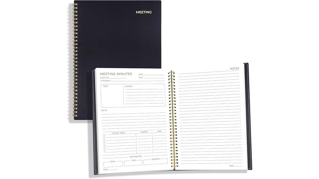 half meeting notes notebook