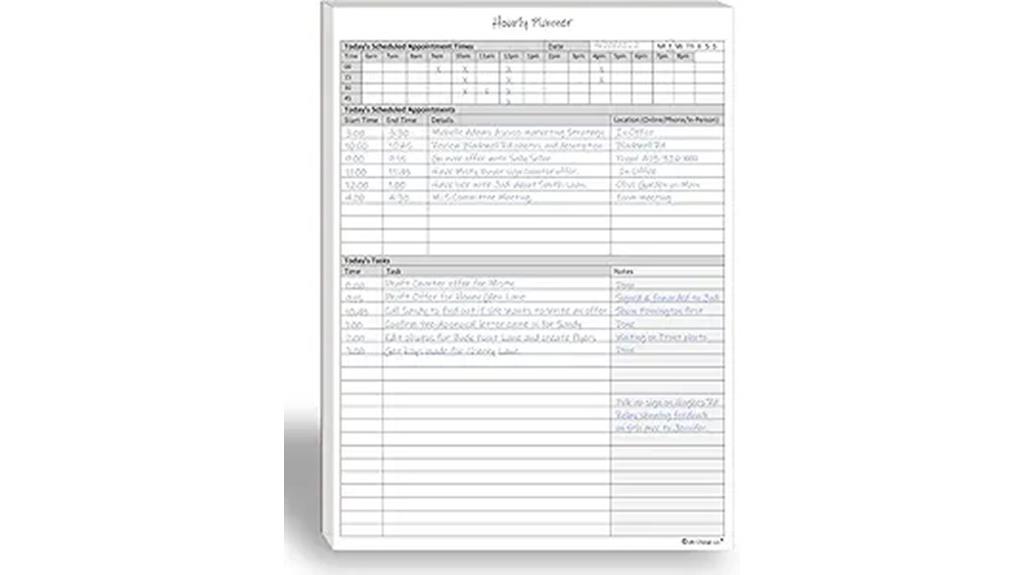 hourly schedule organizer