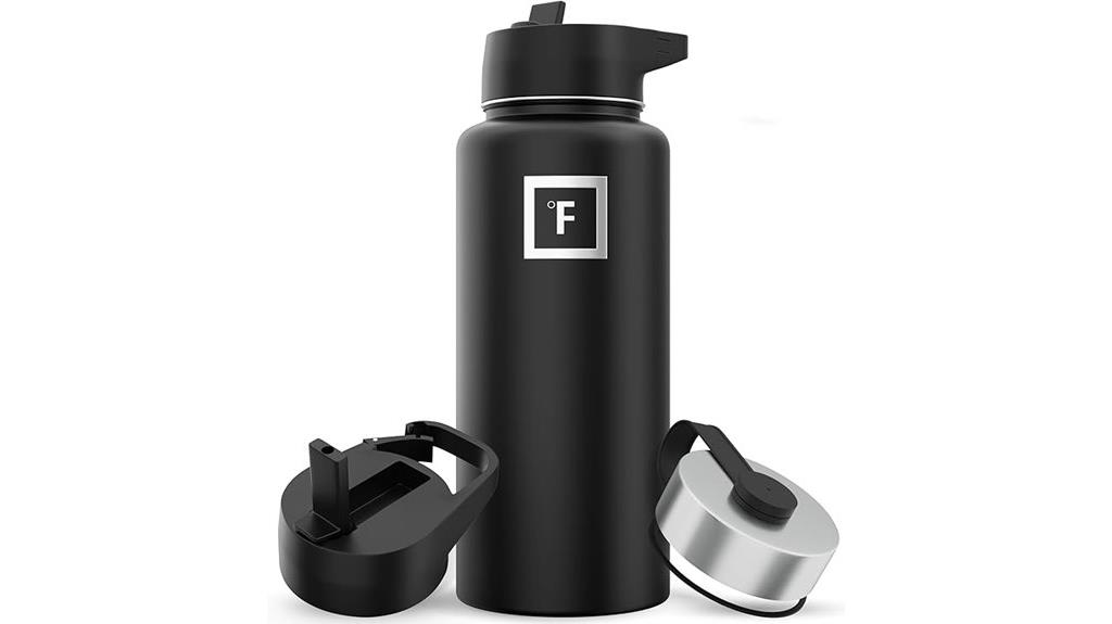 iron flask with three lids