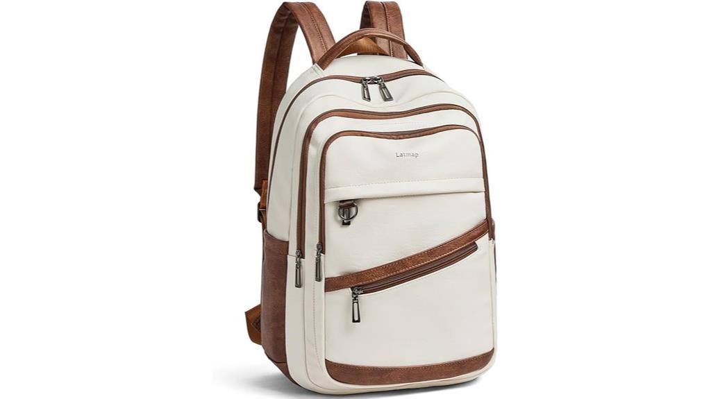 large vegan leather backpack