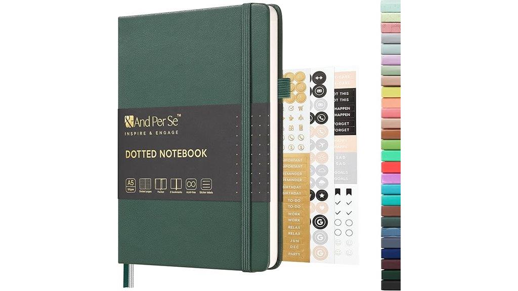 leather bound dotted journal