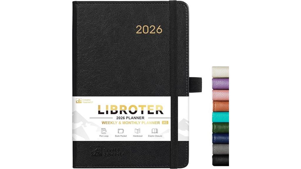 leather cover weekly planner