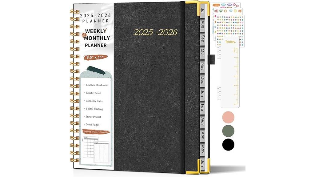 leather daily academic planner
