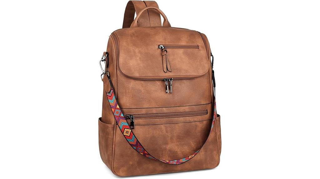 leather women s laptop backpack