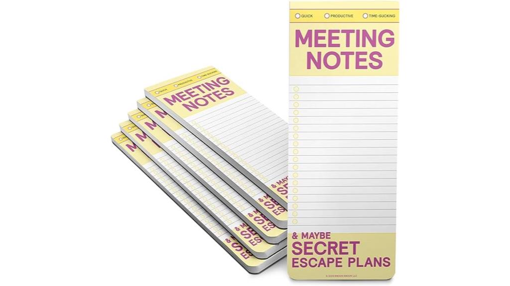 meeting notes with pads