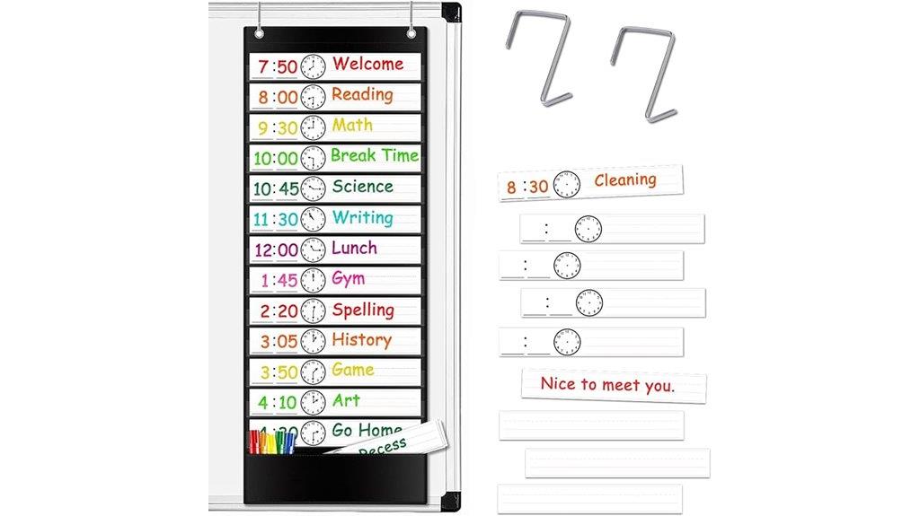 organized daily schedule pockets