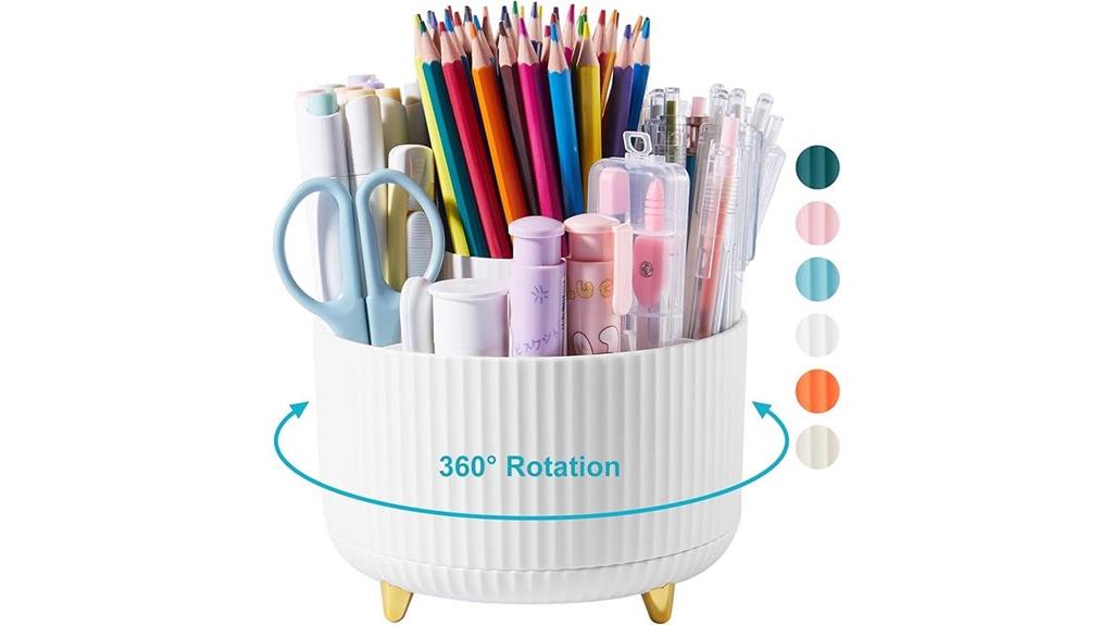 rotating 5 slot desk organizer