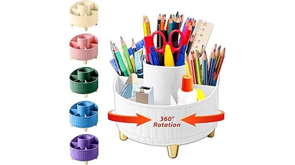 rotating 7 slot pen organizer