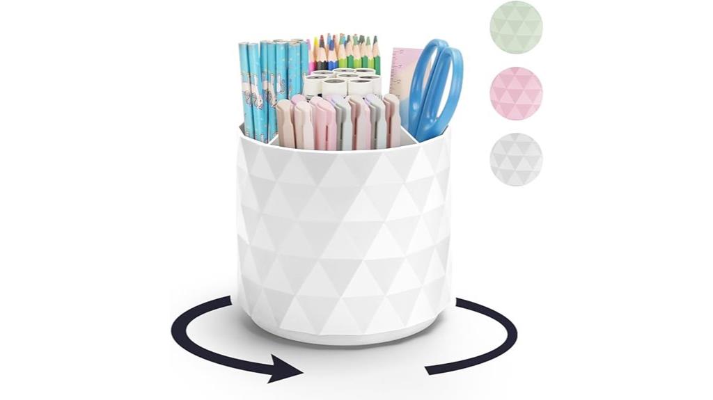 rotating five compartment desk organizer