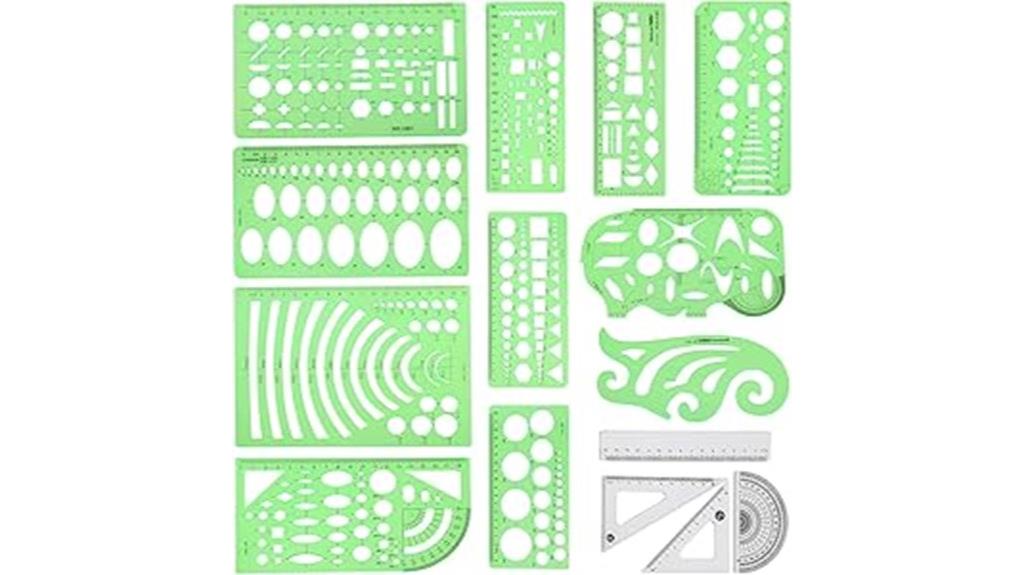 set of 15 geometric templates