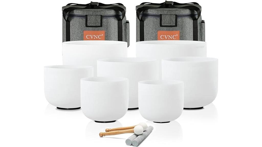 seven chakra crystal bowls