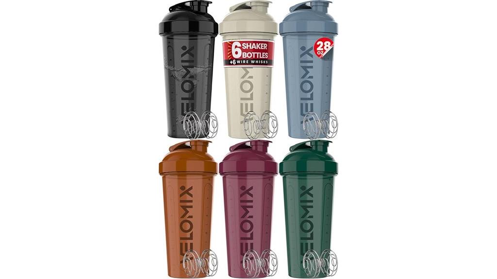 six 28 oz shaker bottles