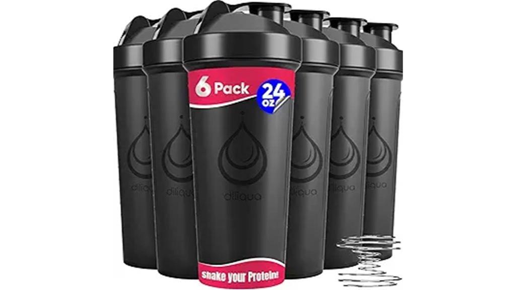 six shaker bottles set