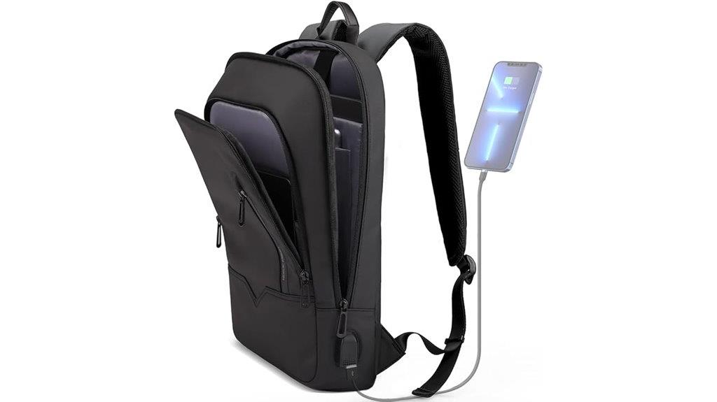 slim backpack with usb