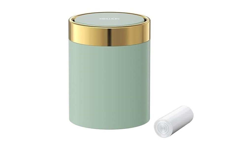 small stainless steel waste can
