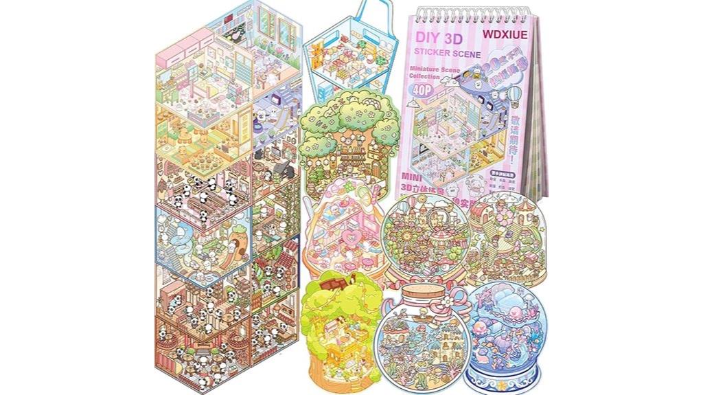 three dimensional sticker collection