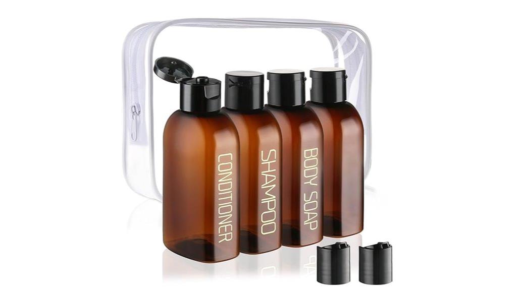 travel sized toiletry bottles