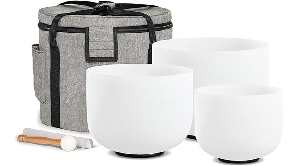 triple chakra quartz bowls