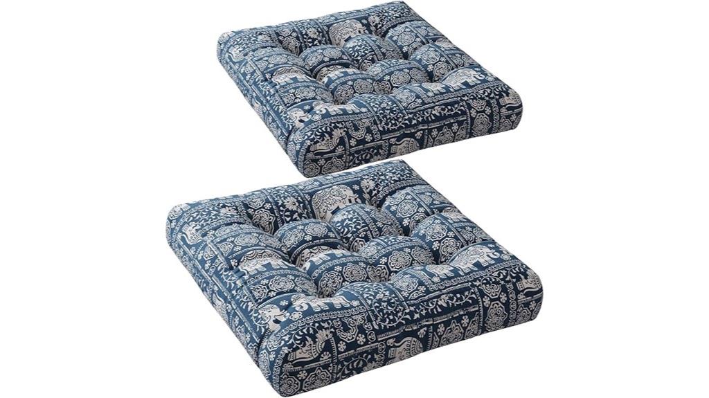 two meditation floor pillows