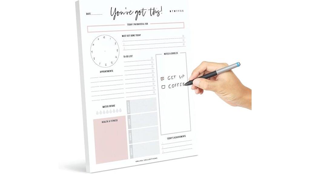 undated daily planner sheets