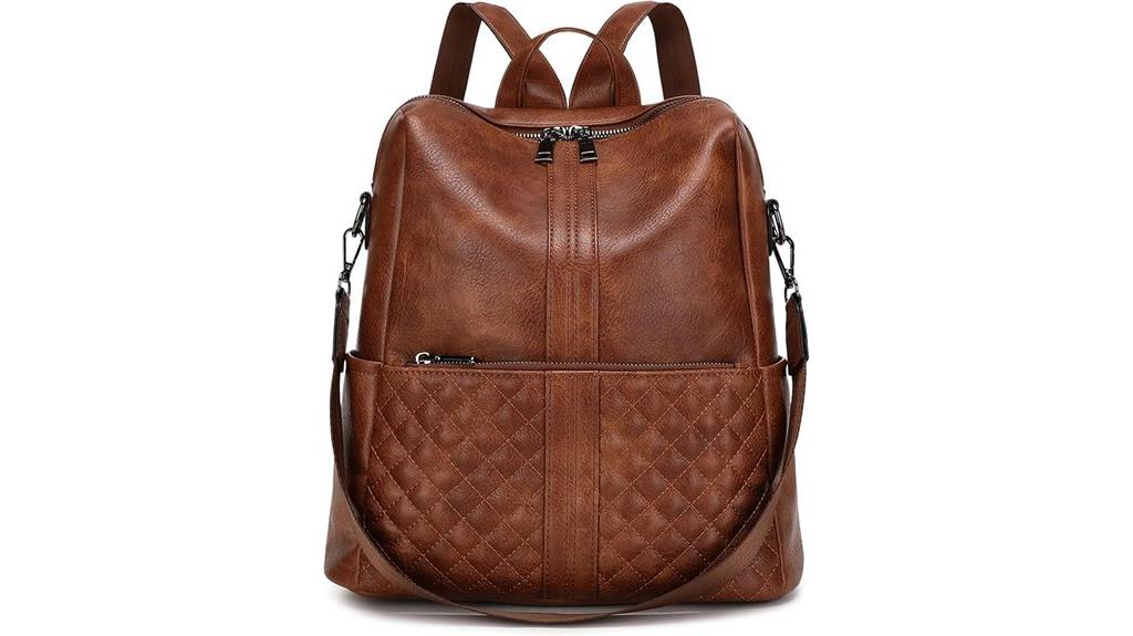 vegan leather travel backpack