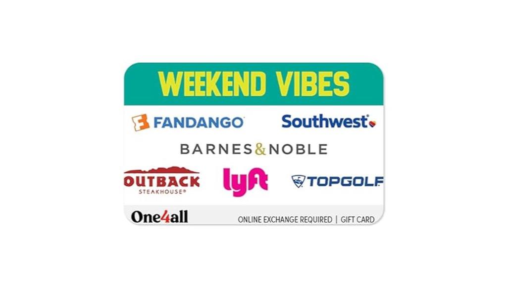 weekend vibes gift card