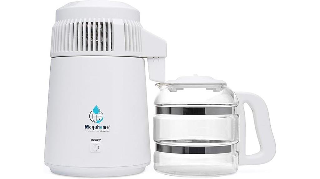 white glass countertop distiller