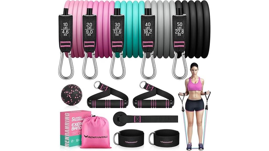 workout resistance bands handles