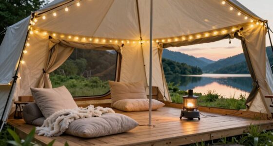 luxury camping tent setup