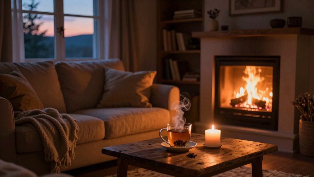 relaxing at home evening